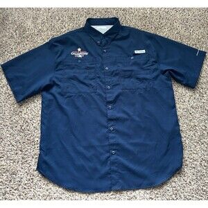 Columbia PFG Houston Astros 2022 Champions Shirt Mens Large Blue Short Sleeve